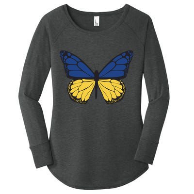 Ukraine Butterfly Illustration Women's Perfect Tri Tunic Long Sleeve Shirt