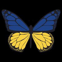 Ukraine Butterfly Illustration Flatbill Hat