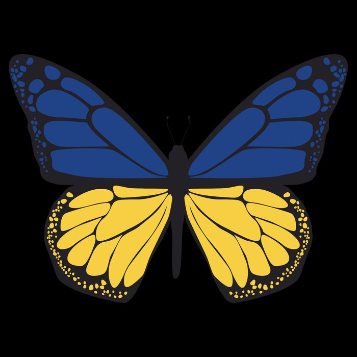 Ukraine Butterfly Illustration Flatbill Hat