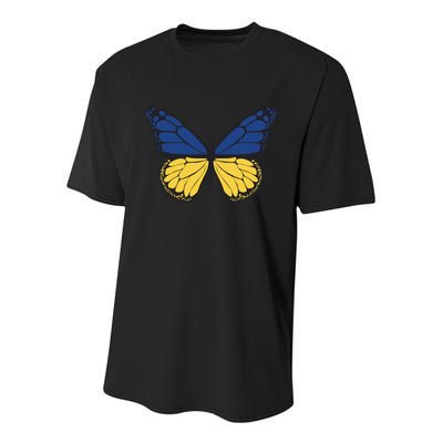 Ukraine Butterfly Illustration Youth Performance Sprint T-Shirt