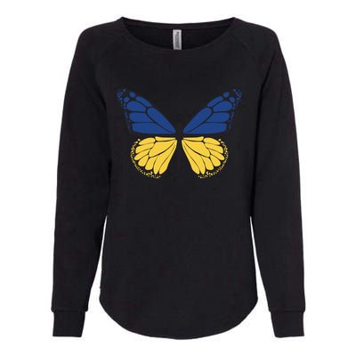 Ukraine Butterfly Illustration Womens California Wash Sweatshirt