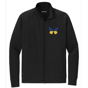 Ukraine Butterfly Illustration Stretch Full-Zip Cadet Jacket