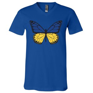 Ukraine Butterfly Illustration V-Neck T-Shirt