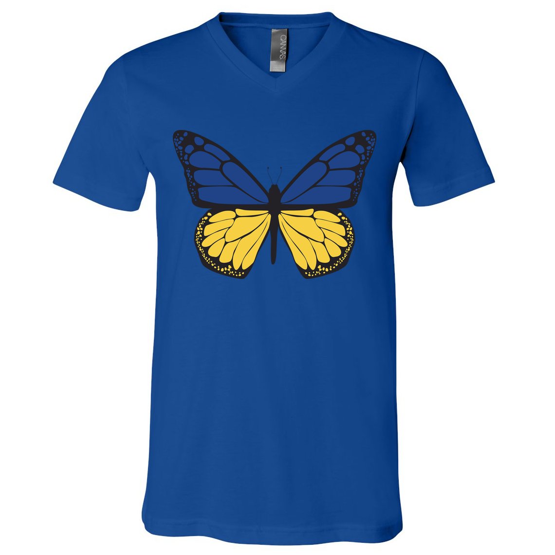 Ukraine Butterfly Illustration V-Neck T-Shirt