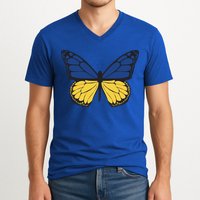 Ukraine Butterfly Illustration V-Neck T-Shirt