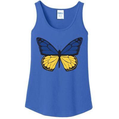 Ukraine Butterfly Illustration Ladies Essential Tank