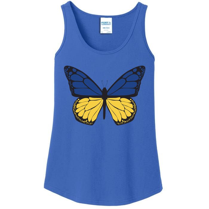 Ukraine Butterfly Illustration Ladies Essential Tank