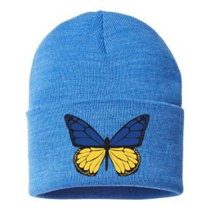 Ukraine Butterfly Illustration Sustainable Knit Beanie