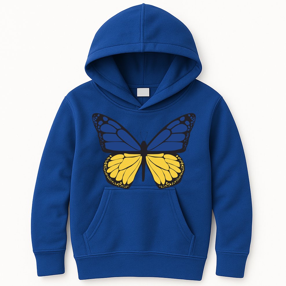 Ukraine Butterfly Illustration Kids Hoodie