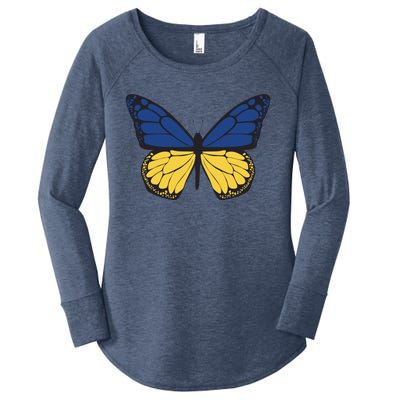 Ukraine Butterfly Illustration Women's Perfect Tri Tunic Long Sleeve Shirt