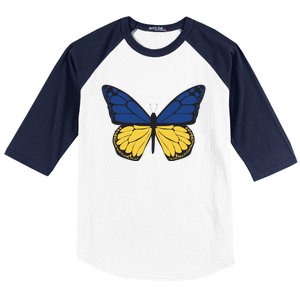 Ukraine Butterfly Illustration Baseball Sleeve Shirt