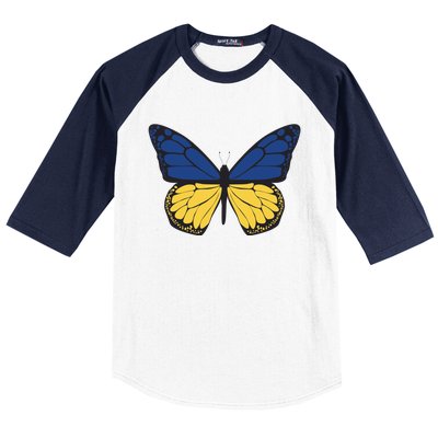 Ukraine Butterfly Illustration Baseball Sleeve Shirt