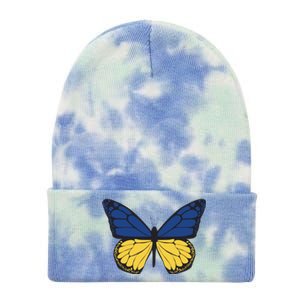 Ukraine Butterfly Illustration Tie Dye 12in Knit Beanie