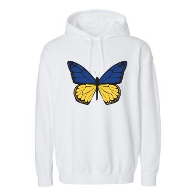 Ukraine Butterfly Illustration Garment-Dyed Fleece Hoodie