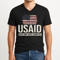 Usaid Because Money Doesn’T Launder Itself Us Americans V-Neck T-Shirt