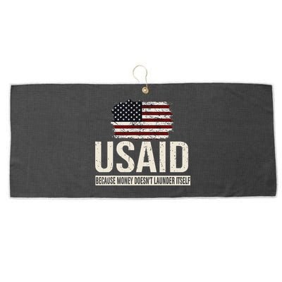 Usaid Because Money Doesn’T Launder Itself Us Americans Large Microfiber Waffle Golf Towel
