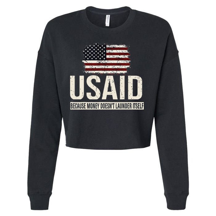 Usaid Because Money Doesn’T Launder Itself Us Americans Cropped Pullover Crew