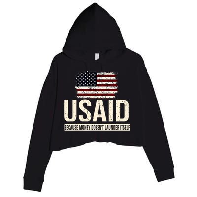Usaid Because Money Doesn’T Launder Itself Us Americans Crop Fleece Hoodie