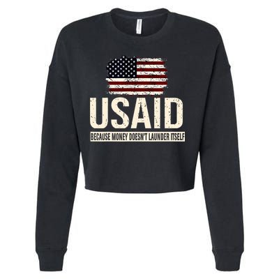Usaid Because Money Doesn’T Launder Itself Us Americans Cropped Pullover Crew