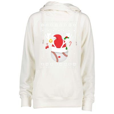 Ugly Baseball Merry Ball Xmas Sweater Christmas Holiday Gift Womens Funnel Neck Pullover Hood