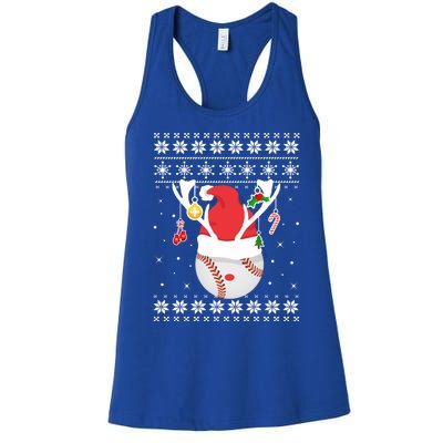 Ugly Baseball Merry Ball Xmas Sweater Christmas Holiday Gift Women's Racerback Tank