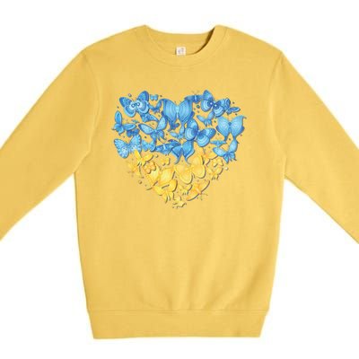 Ukrainian Butterfly Mashup Ukraine Flag Premium Crewneck Sweatshirt