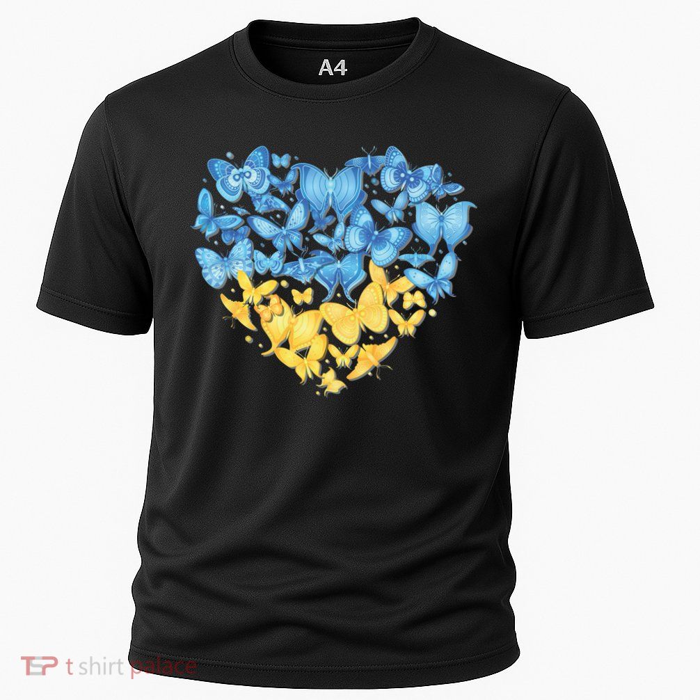 Ukrainian Butterfly Mashup Ukraine Flag Cooling Performance Crew T-Shirt