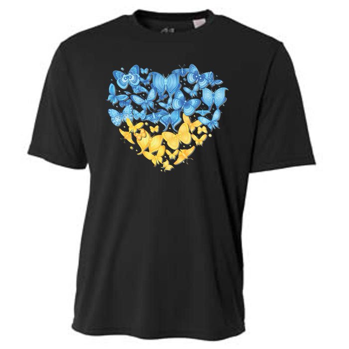 Ukrainian Butterfly Mashup Ukraine Flag Cooling Performance Crew T-Shirt