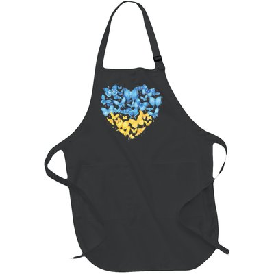 Ukrainian Butterfly Mashup Ukraine Flag Full-Length Apron With Pockets