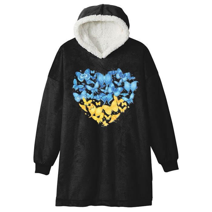 Ukrainian Butterfly Mashup Ukraine Flag Hooded Wearable Blanket