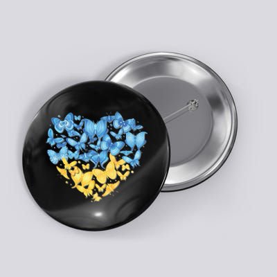 Ukrainian Butterfly Mashup Ukraine Flag Button