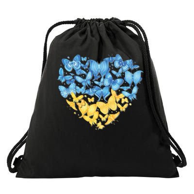 Ukrainian Butterfly Mashup Ukraine Flag Drawstring Bag