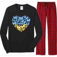 Ukrainian Butterfly Mashup Ukraine Flag Long Sleeve Pajama Set