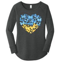 Ukrainian Butterfly Mashup Ukraine Flag Women's Perfect Tri Tunic Long Sleeve Shirt