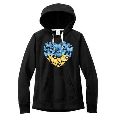 Ukrainian Butterfly Mashup Ukraine Flag Women's Fleece Hoodie