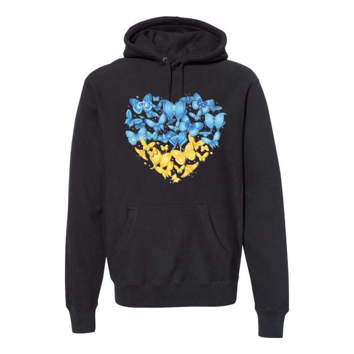 Ukrainian Butterfly Mashup Ukraine Flag Premium Hoodie