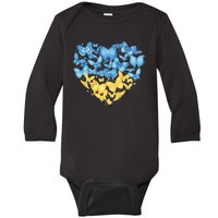 Ukrainian Butterfly Mashup Ukraine Flag Baby Long Sleeve Bodysuit