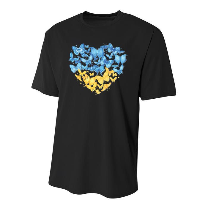 Ukrainian Butterfly Mashup Ukraine Flag Youth Performance Sprint T-Shirt