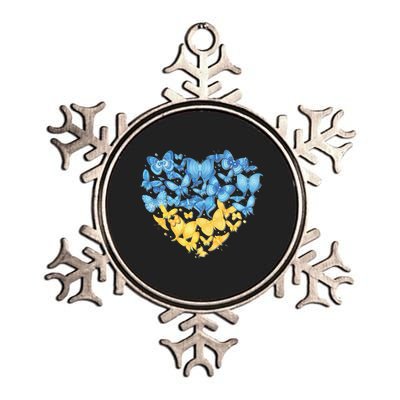 Ukrainian Butterfly Mashup Ukraine Flag Metallic Star Ornament