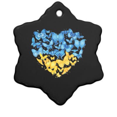 Ukrainian Butterfly Mashup Ukraine Flag Ceramic Star Ornament