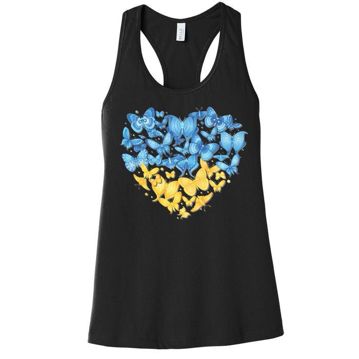 Ukrainian Butterfly Mashup Ukraine Flag Women's Racerback Tank