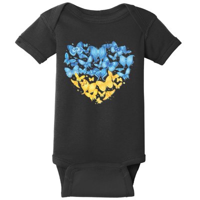 Ukrainian Butterfly Mashup Ukraine Flag Baby Bodysuit