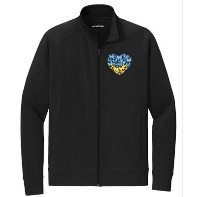 Ukrainian Butterfly Mashup Ukraine Flag Stretch Full-Zip Cadet Jacket