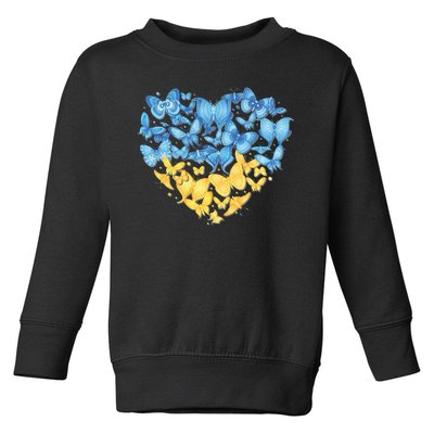 Ukrainian Butterfly Mashup Ukraine Flag Toddler Sweatshirt