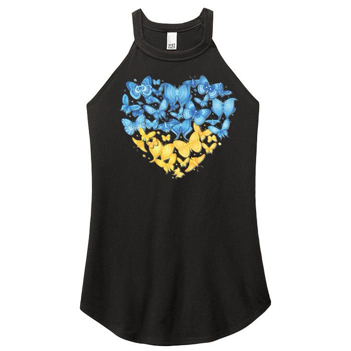 Ukrainian Butterfly Mashup Ukraine Flag Women's Perfect Tri Rocker Tank