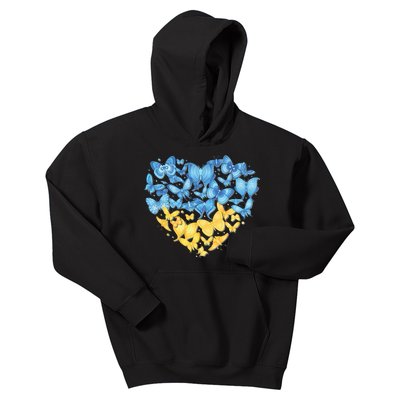 Ukrainian Butterfly Mashup Ukraine Flag Kids Hoodie