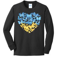 Ukrainian Butterfly Mashup Ukraine Flag Kids Long Sleeve Shirt