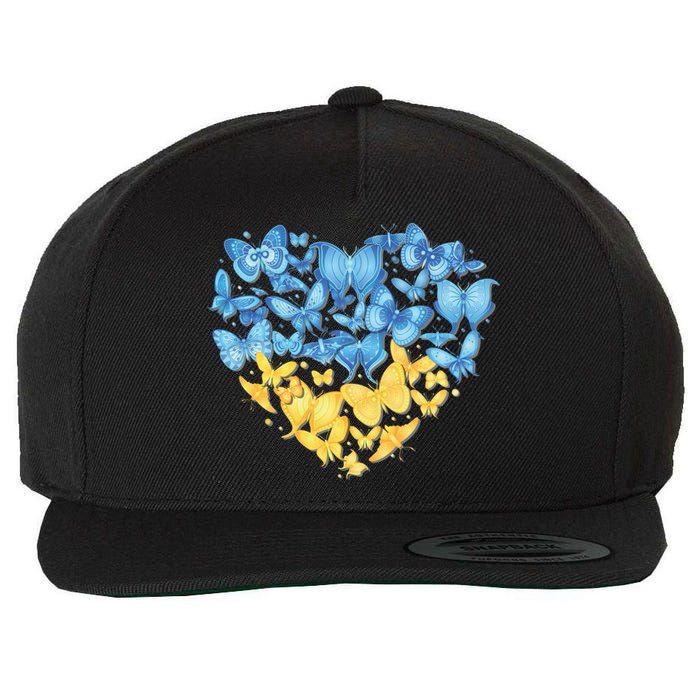 Ukrainian Butterfly Mashup Ukraine Flag Wool Snapback Cap