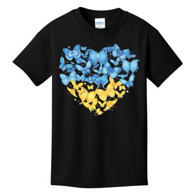 Ukrainian Butterfly Mashup Ukraine Flag Kids T-Shirt