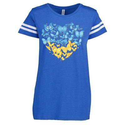 Ukrainian Butterfly Mashup Ukraine Flag Enza Ladies Jersey Football T-Shirt